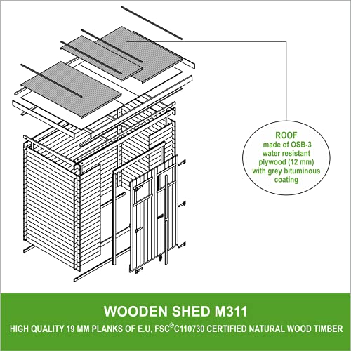 Wooden Garden Shed- Pent Shiplap Wooden Shed