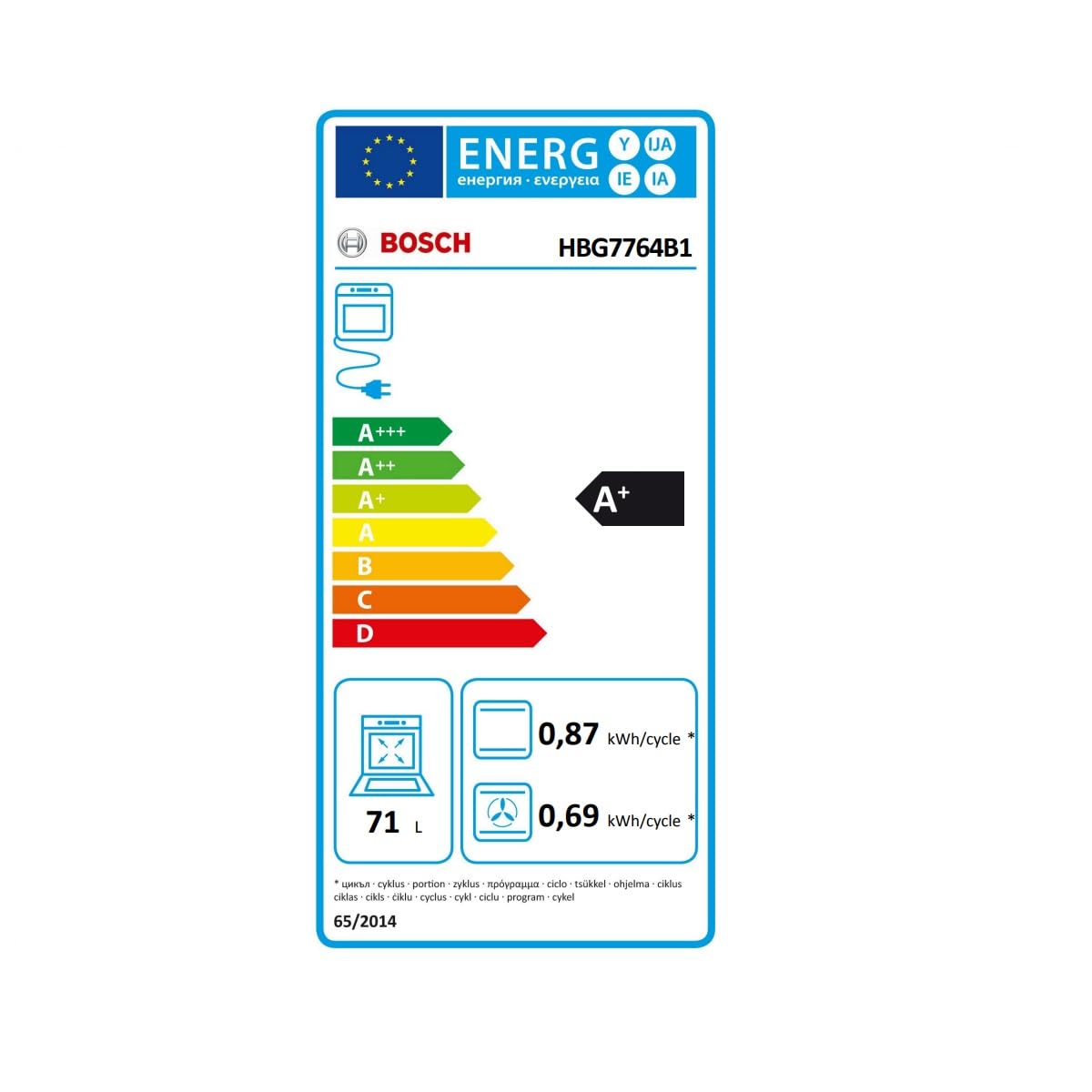Bosch HBA272BB3, Stiftung Warentest GUT (2,0)*, Serie 4 Einbau-Backofen 60 x 60 cm, Pyrolyse-Selbstreinigung & Hydrolyse