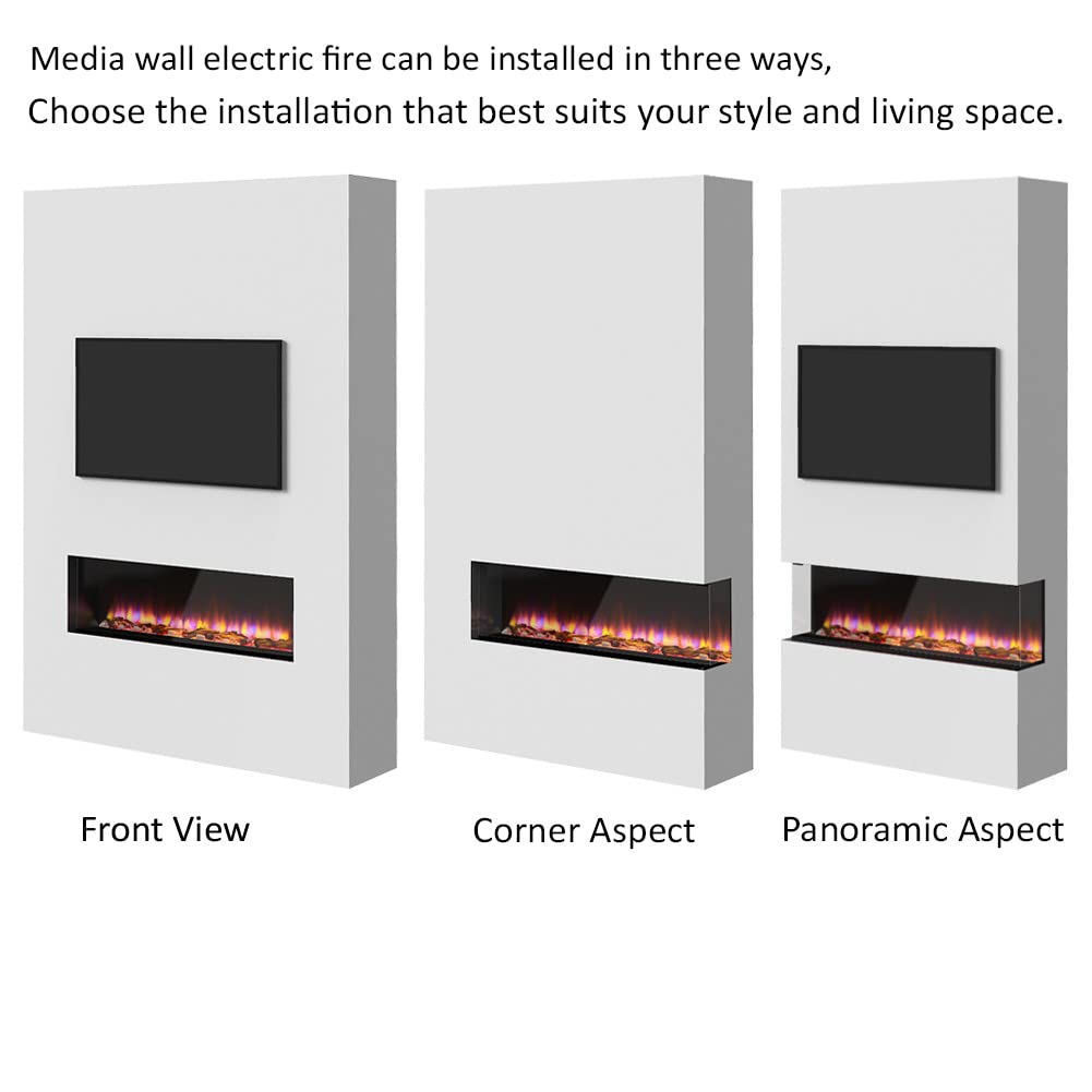 Endeavour Fires 48''/1230mm Rosedale 3D Media Wall Inset Electric Fireplace