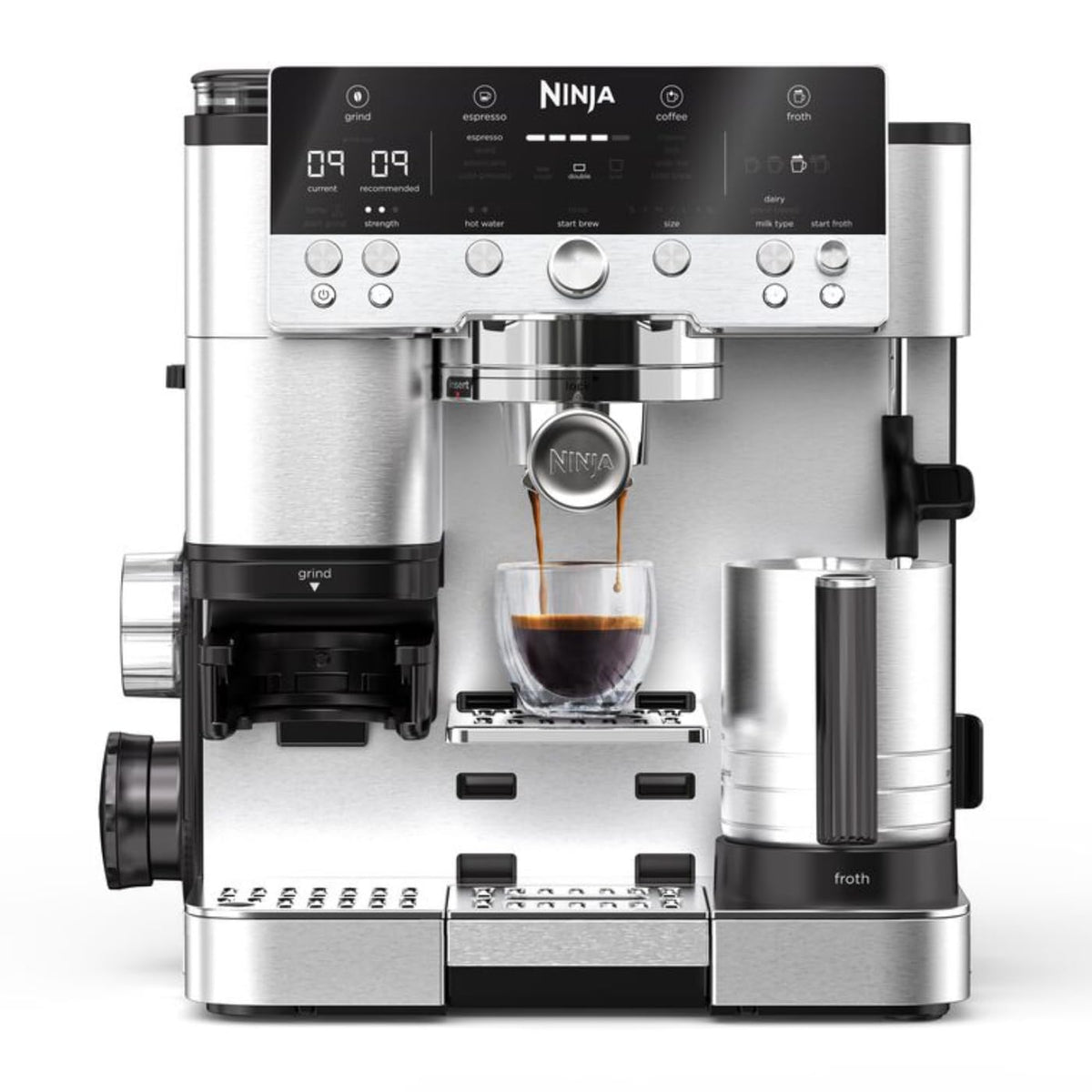 Ninja Luxe Premier 3-in-1 Kaffeemaschine, Espresso & Cold Brew, Grau-Metall