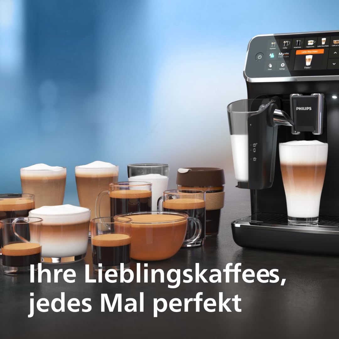 PHILIPS Kaffeevollautomat LatteGo 5400 Serie, Chrom, 12 Spezialitäten