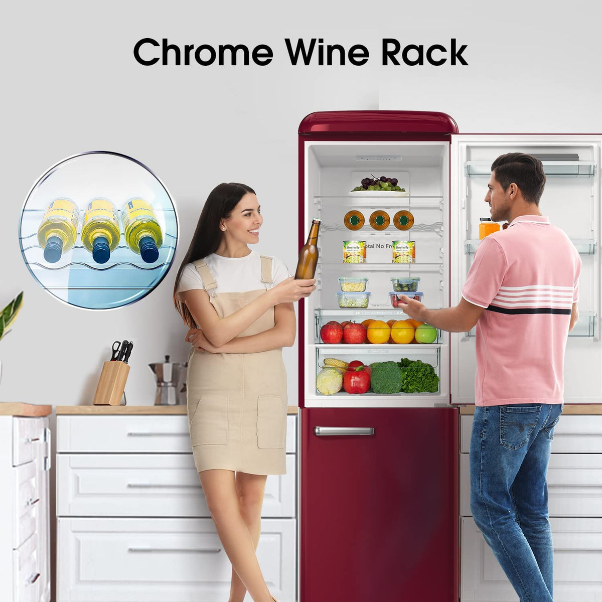 Hisense Retro Freestanding Fridge Freezer