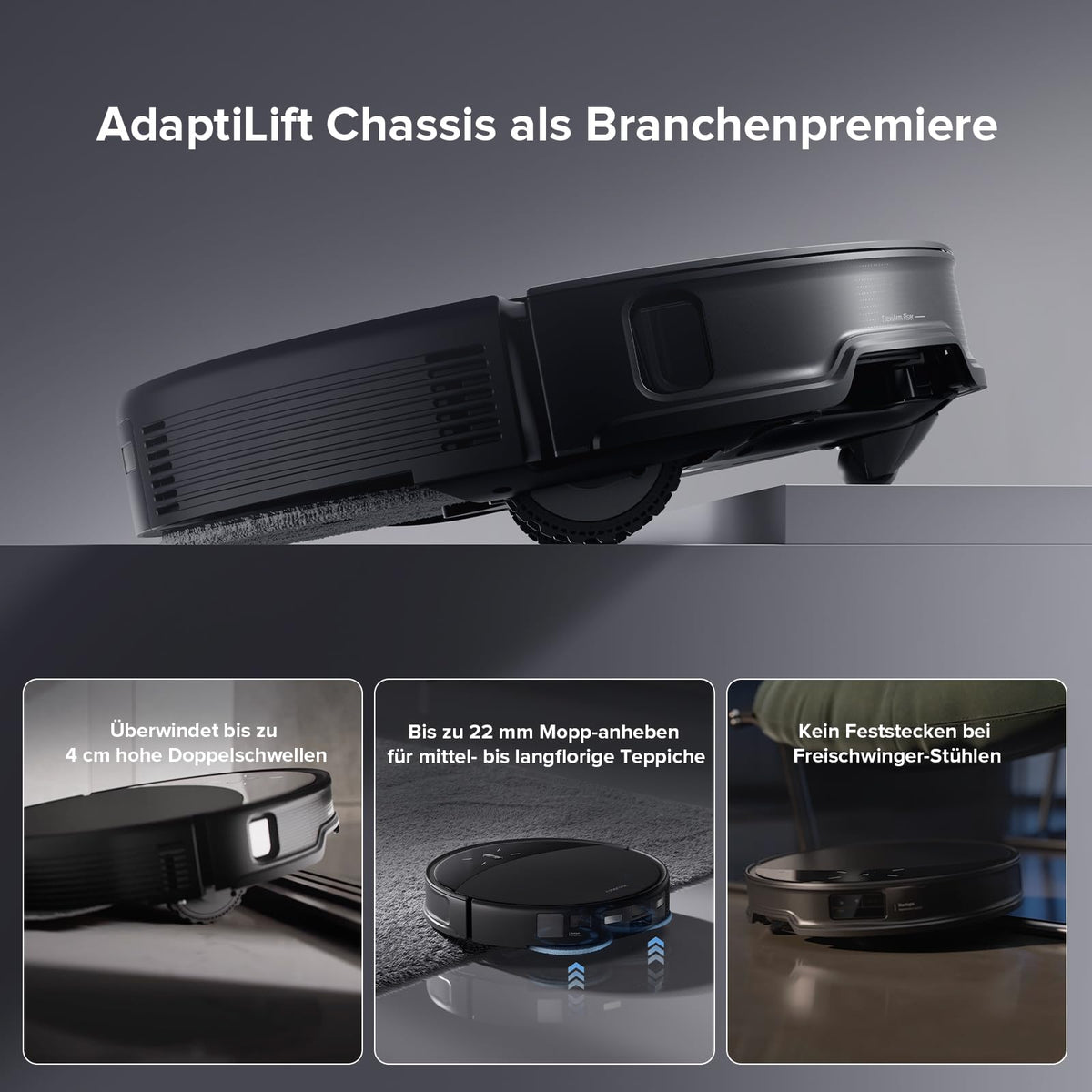 roborock Saros 10R Set Saugroboter mit Wischfunktion&angebbarem Wischmopp