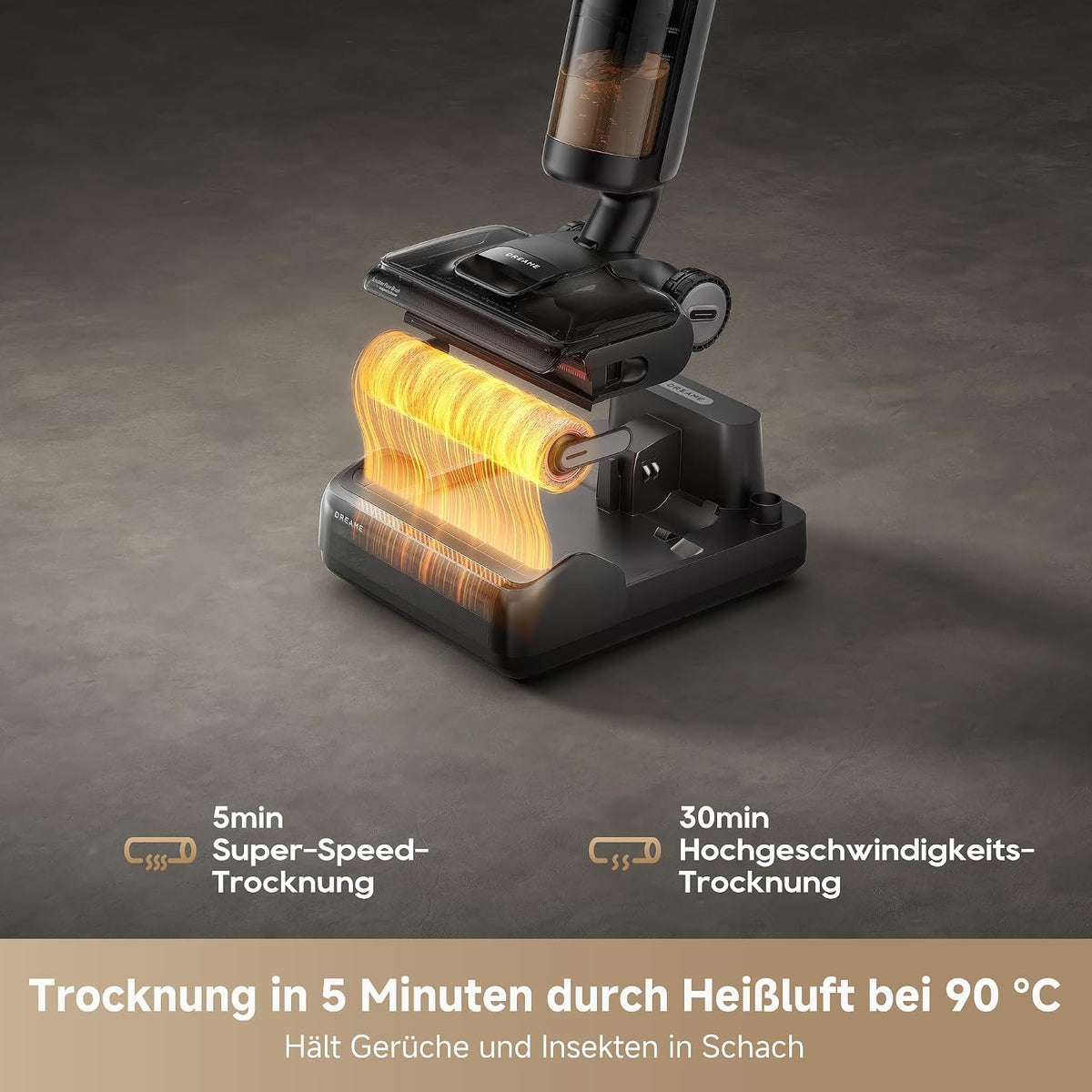 dreame H12 Pro FlexReach Nass- und Trockensauger, Flaches 180°-Design, Trocknung in 5 Minuten, 18.000 Pa Saugkraft, 90 °C Heißwäsche, Doppel-Kantenreinigung, Reinigung in 50 Minuten