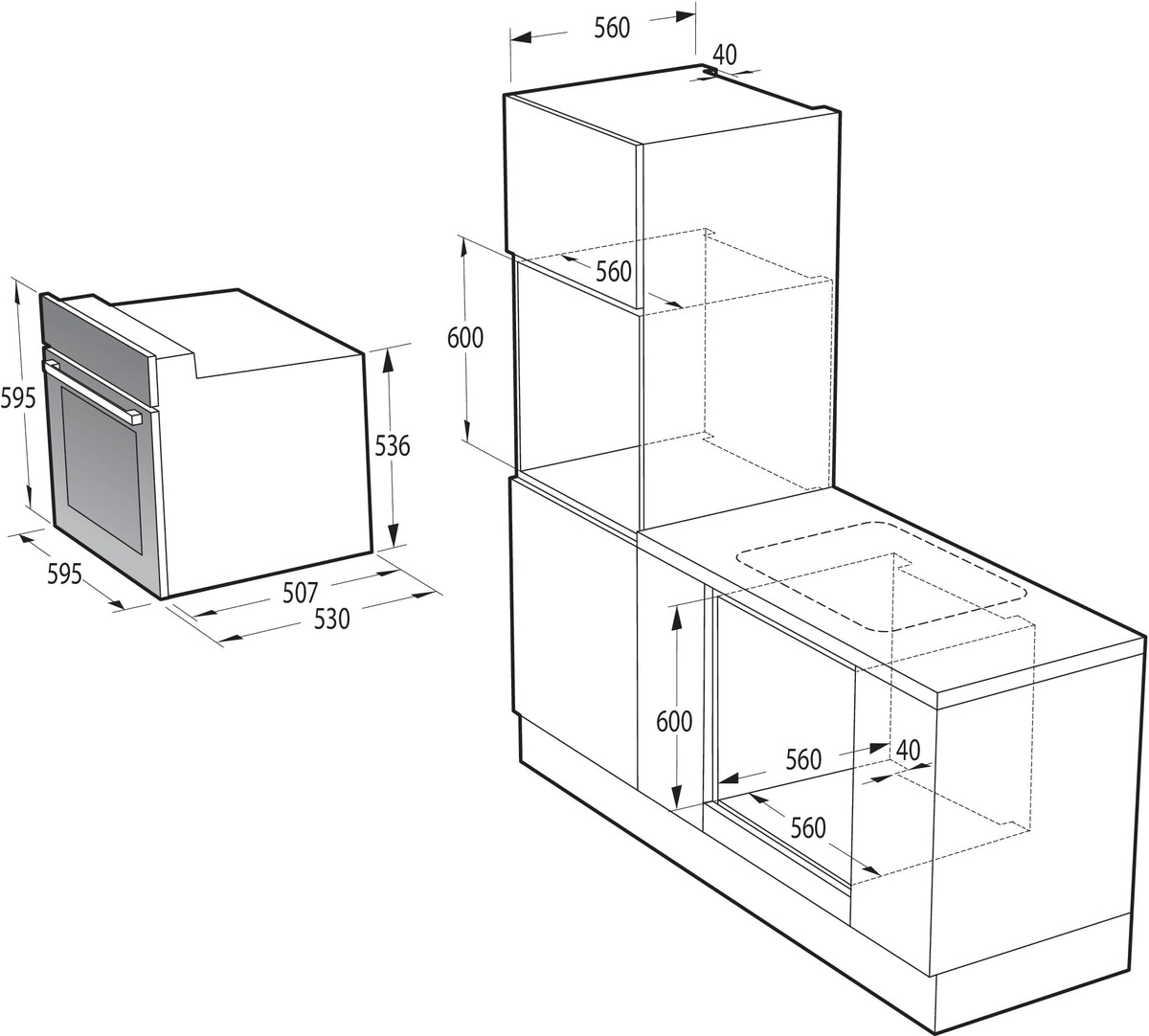 Gorenje Einbauherd-Set Heißluft Inox Set 4 mit Glaskeramik-Kochfeld / 77L / ExtraSteam / GentleClose & Open