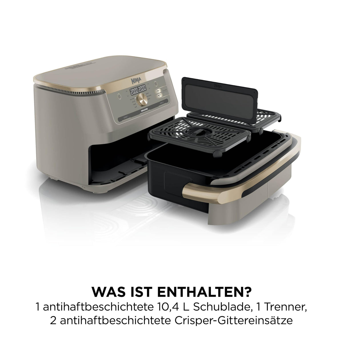 Ninja Foodi FlexDrawer Heißluftfritteuse, 10,4 L, Dual Zone, Schwarz