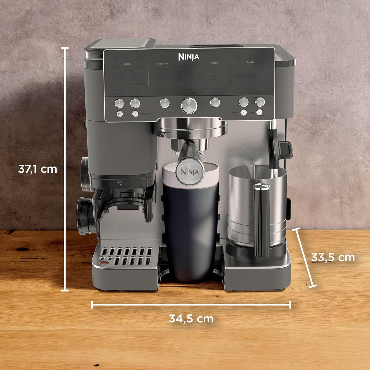 Ninja Luxe Premier 3-in-1 Kaffeemaschine, Espresso & Cold Brew, Grau-Metall