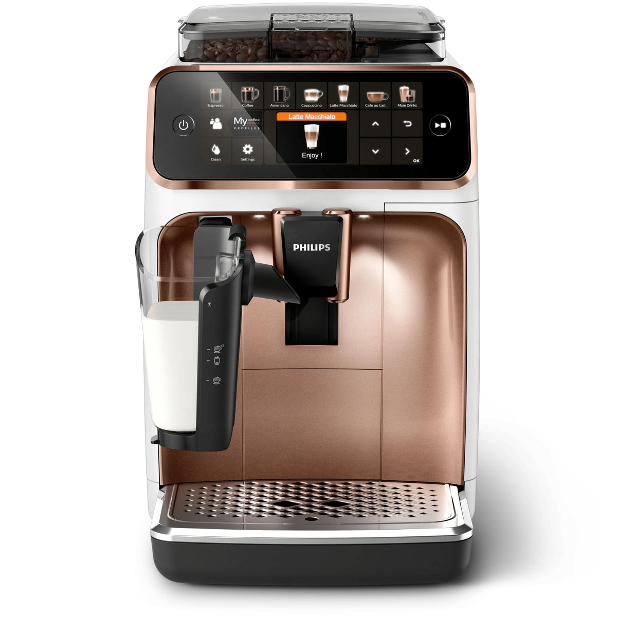 PHILIPS Kaffeevollautomat LatteGo 5400 Serie, Chrom, 12 Spezialitäten