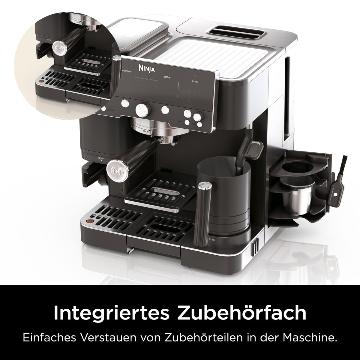 Ninja Luxe Premier 3-in-1 Kaffeemaschine, Espresso & Cold Brew, Grau-Metall