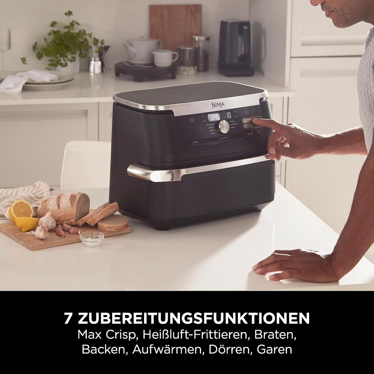 Ninja Foodi FlexDrawer Heißluftfritteuse, 10,4 L, Dual Zone, Schwarz