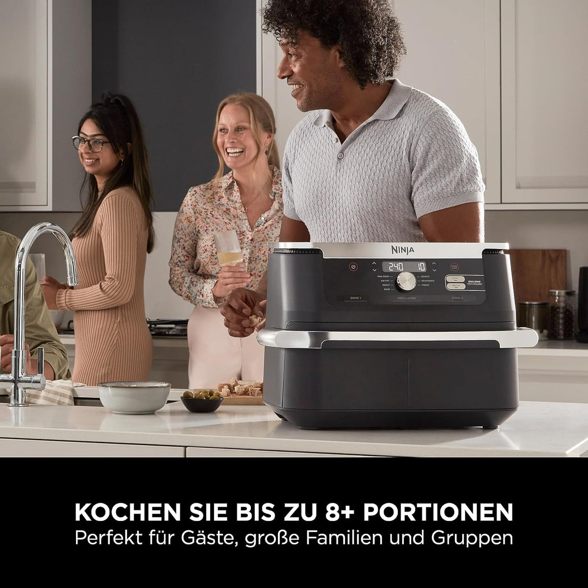 Ninja Foodi FlexDrawer Heißluftfritteuse, 10,4 L, Dual Zone, Schwarz