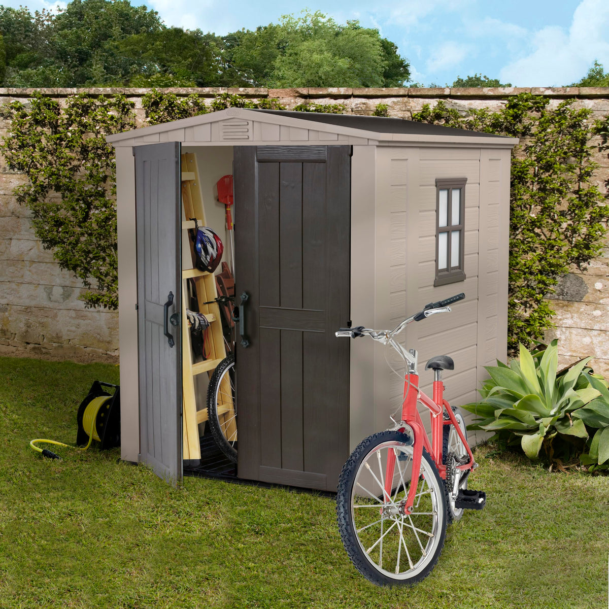 Keter 17197898 Factor Outdoor Garden Storage Shed