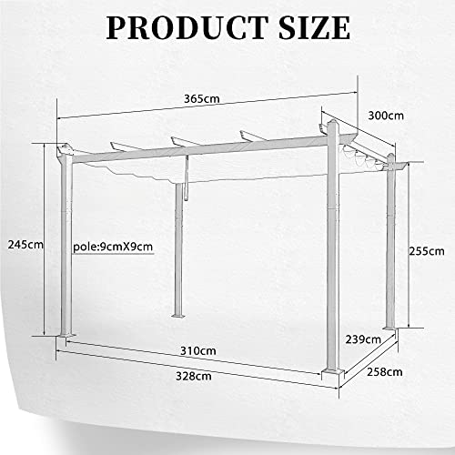 PURPLE LEAF 3 X 3.65 M Metal Pergola