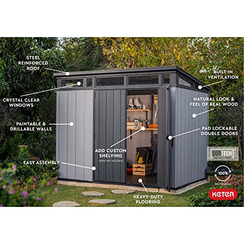 Keter Artisan 9x7 Foot Large Outdoor Shed with Floor