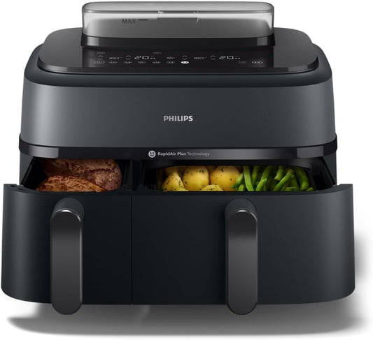 Philips Steam Airfryer 5000 Heißluftfritteuse, Schwarz, 9 L