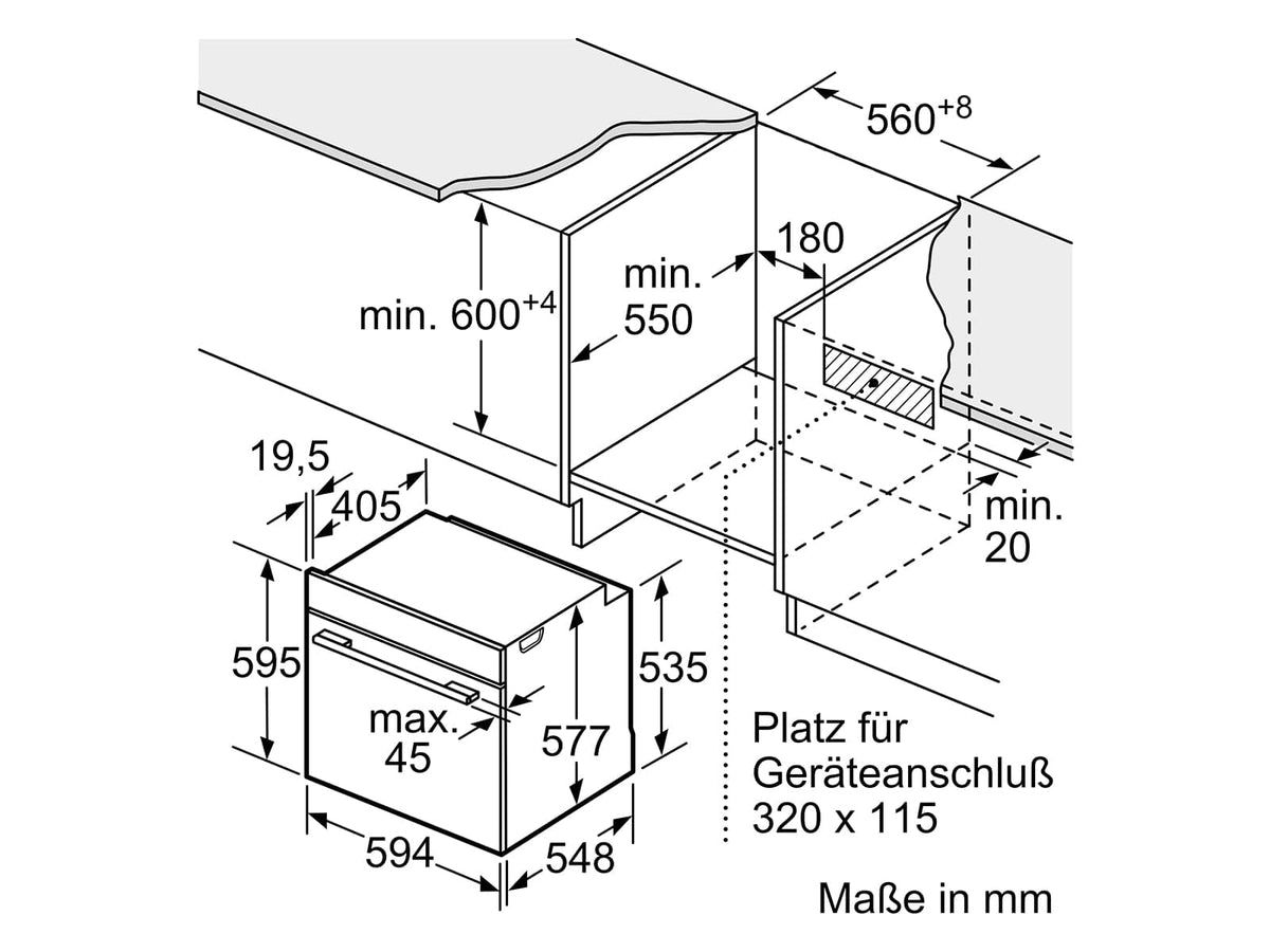 Bosch HBA272BB3, Stiftung Warentest GUT (2,0)*, Serie 4 Einbau-Backofen 60 x 60 cm, Pyrolyse-Selbstreinigung & Hydrolyse