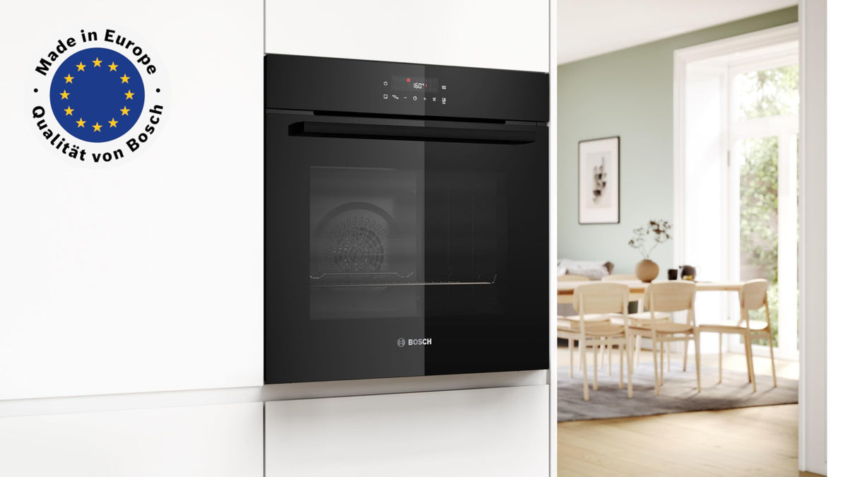 Bosch HBA272BB3, Stiftung Warentest GUT (2,0)*, Serie 4 Einbau-Backofen 60 x 60 cm, Pyrolyse-Selbstreinigung & Hydrolyse