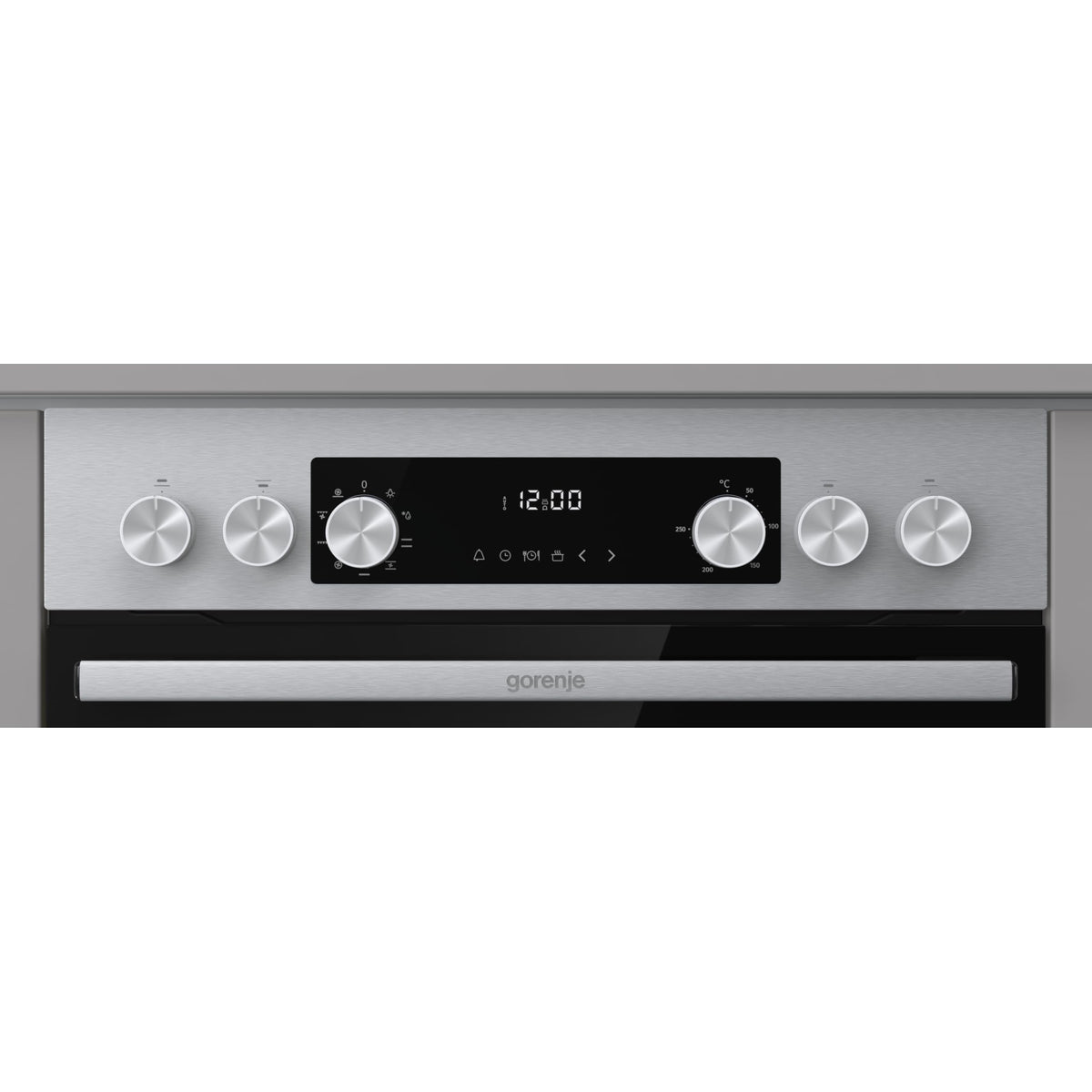 Gorenje Einbauherd-Set Heißluft Inox Set 4 mit Glaskeramik-Kochfeld / 77L / ExtraSteam / GentleClose & Open