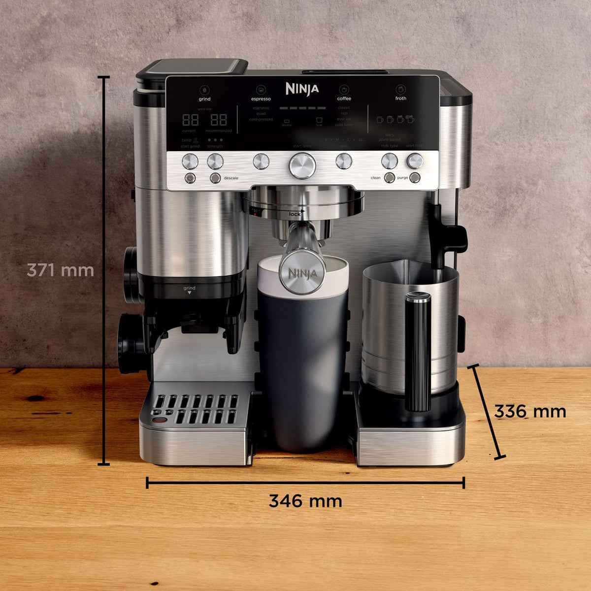 Ninja Luxe Premier 3-in-1 Kaffeemaschine, Espresso & Cold Brew, Grau-Metall
