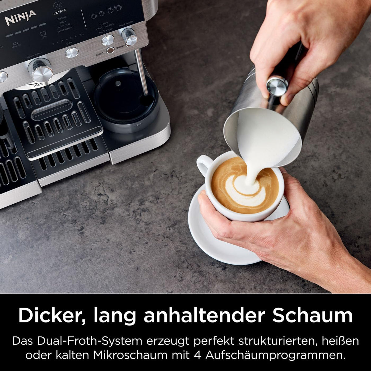 Ninja Luxe Premier 3-in-1 Kaffeemaschine, Espresso & Cold Brew, Grau-Metall