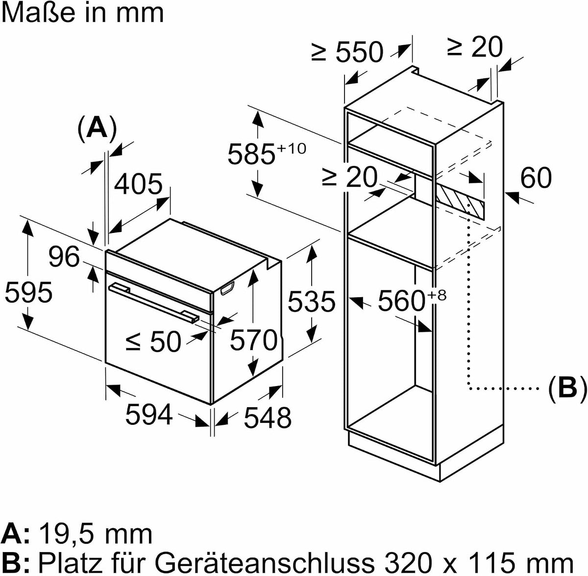 Bosch HBA272BB3, Stiftung Warentest GUT (2,0)*, Serie 4 Einbau-Backofen 60 x 60 cm, Pyrolyse-Selbstreinigung & Hydrolyse