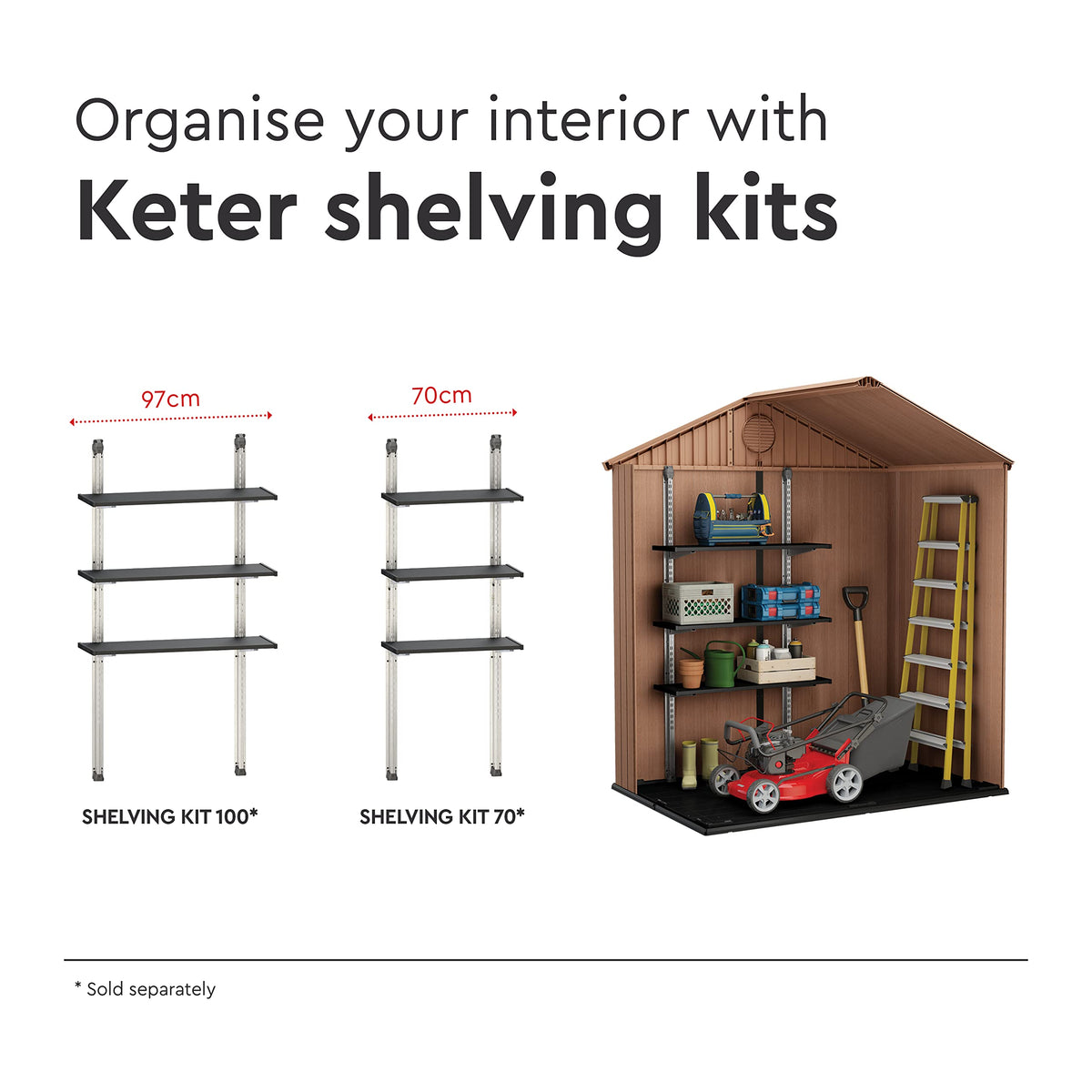Keter Darwin Outdoor Apex Double Door Garden Storage Shed
