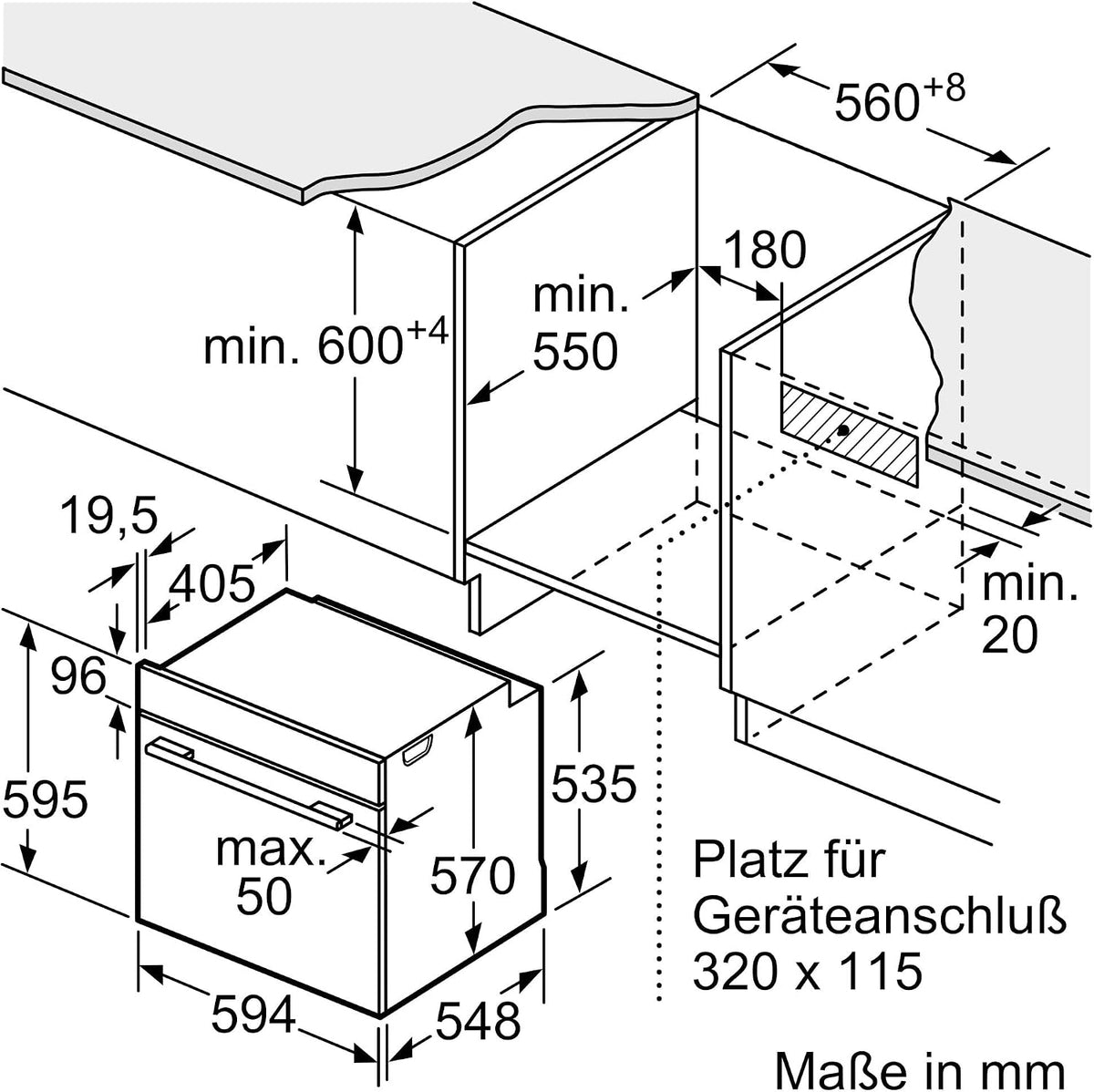 Bosch HBA272BB3, Stiftung Warentest GUT (2,0)*, Serie 4 Einbau-Backofen 60 x 60 cm, Pyrolyse-Selbstreinigung & Hydrolyse