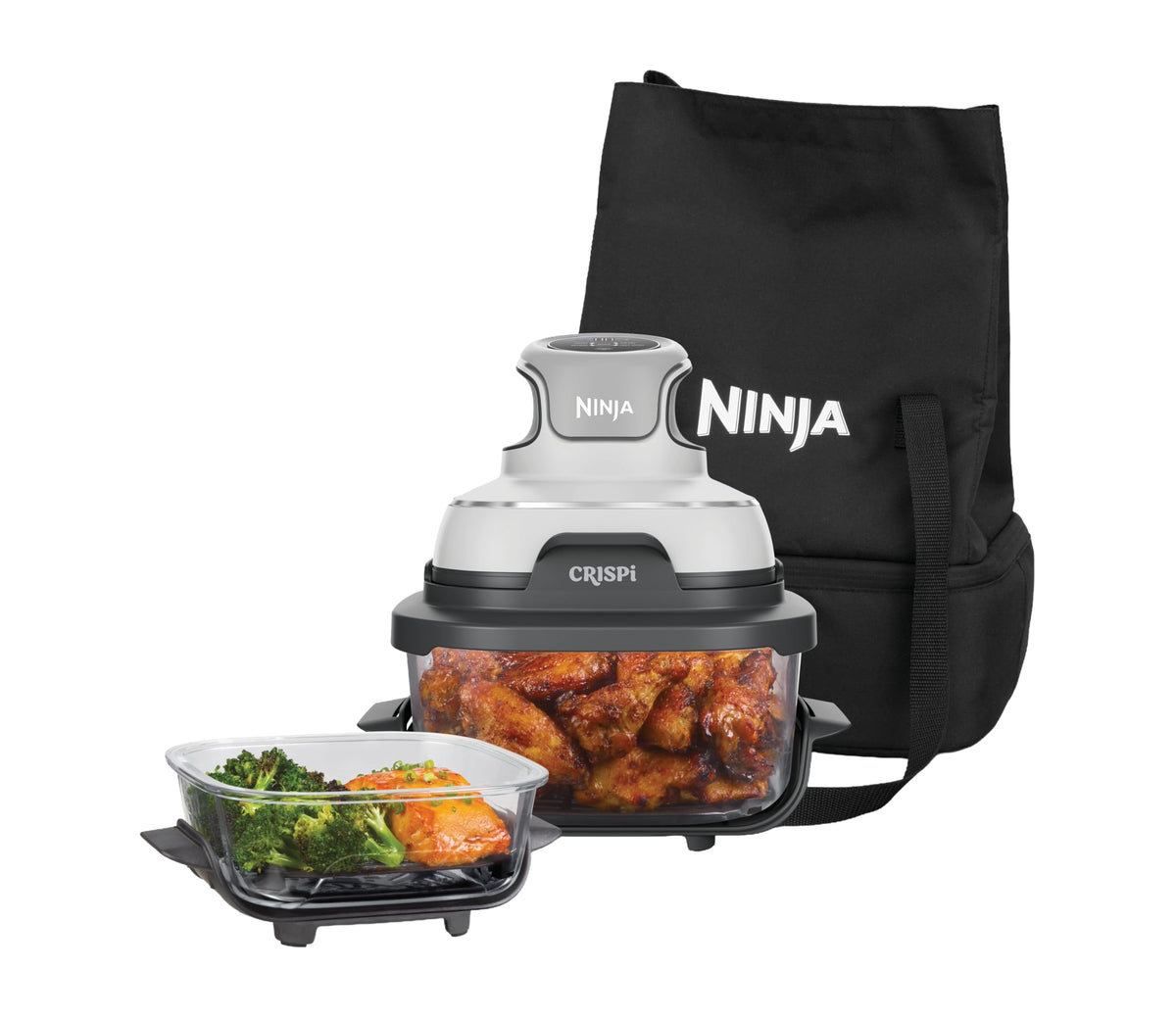 Ninja CRISPi tragbare Heißluftfritteuse, 3,8 l, 4-in-1, 1700 W, Stein
