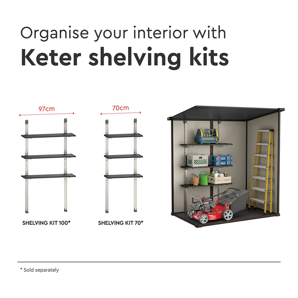 Keter Manor Outdoor Pent Single Door Garden Storage Shed