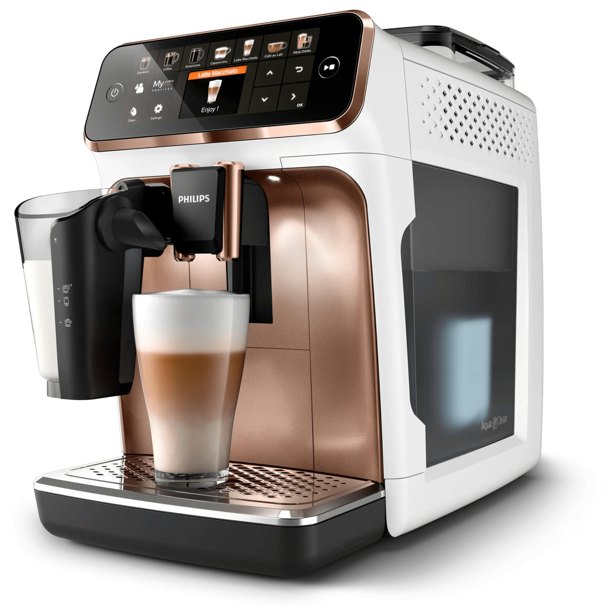 PHILIPS Kaffeevollautomat LatteGo 5400 Serie, Chrom, 12 Spezialitäten