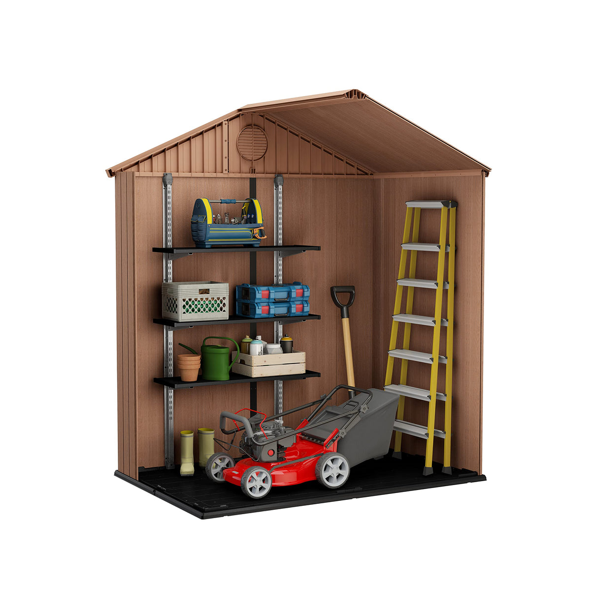 Keter Darwin Outdoor Apex Double Door Garden Storage Shed