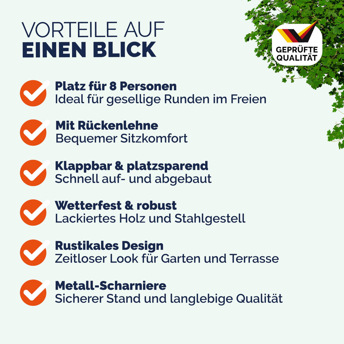 CASARIA® 2er Set Bierzeltgarnitur mit Lehne 170 cm Klappbar Stabil 2X Bierbank 1x Breiter Tisch Holz Biertischgarnitur Festzeltgarnitur Biergarten