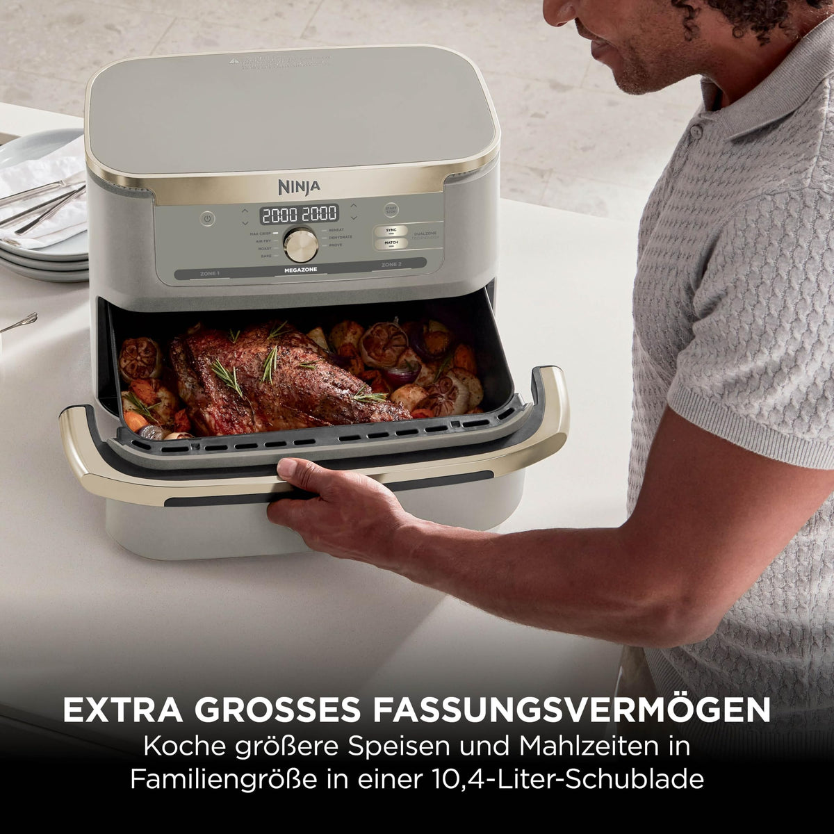 Ninja Foodi FlexDrawer Heißluftfritteuse, 10,4 L, Dual Zone, Schwarz