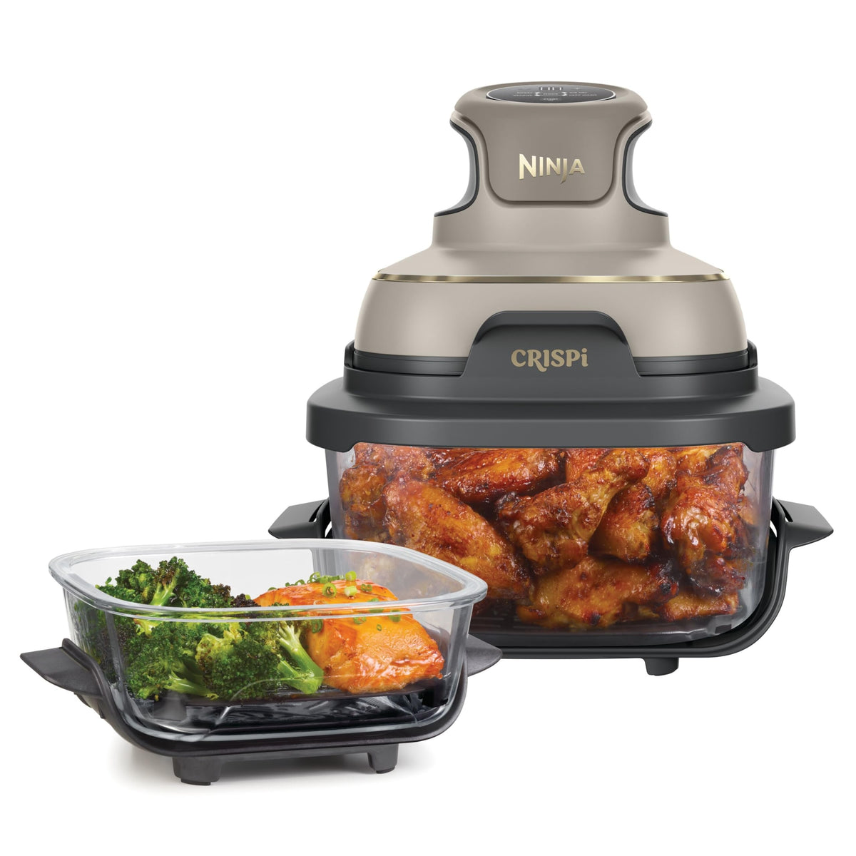 Ninja CRISPi tragbare Heißluftfritteuse, 3,8 l, 4-in-1, 1700 W, Stein
