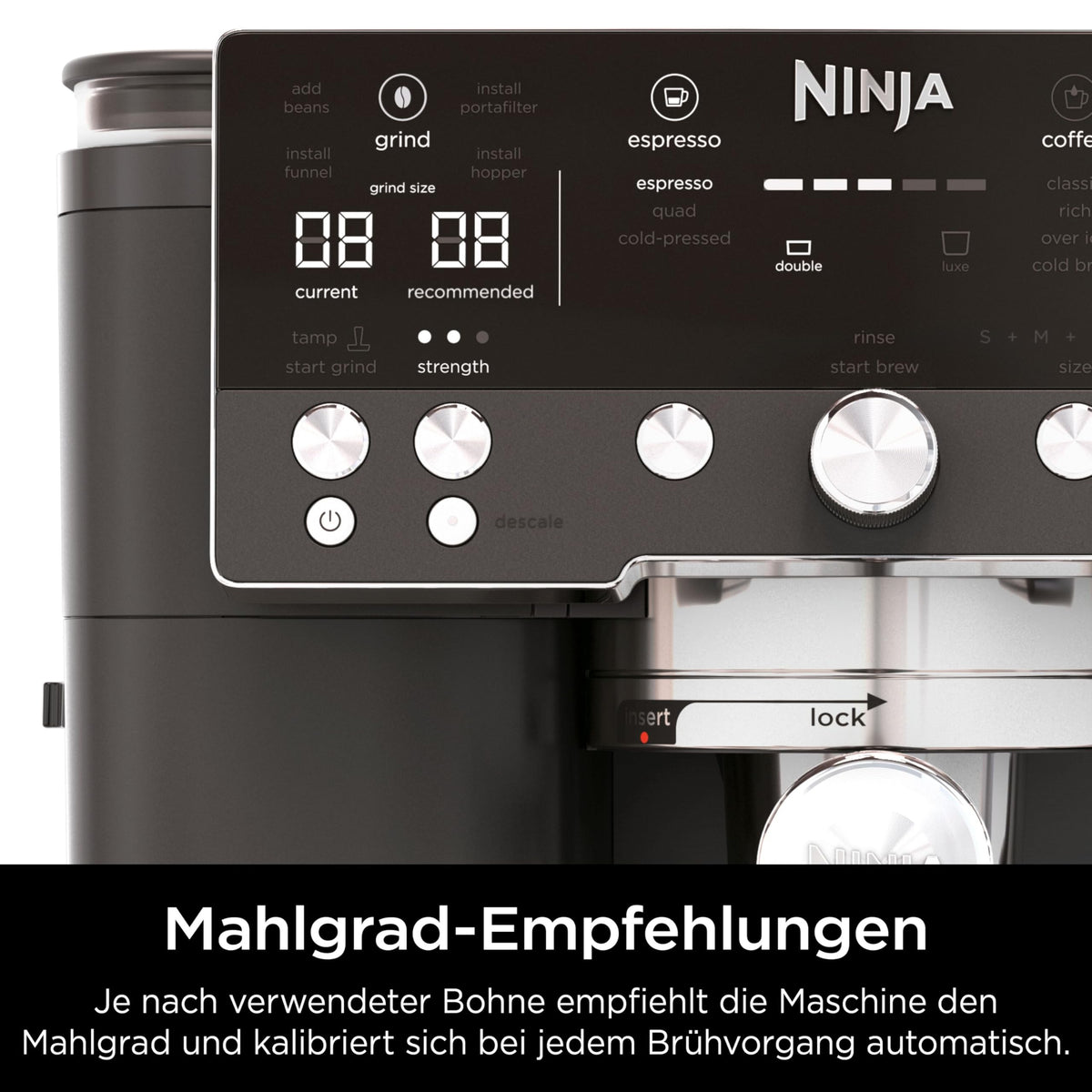 Ninja Luxe Premier 3-in-1 Kaffeemaschine, Espresso & Cold Brew, Grau-Metall
