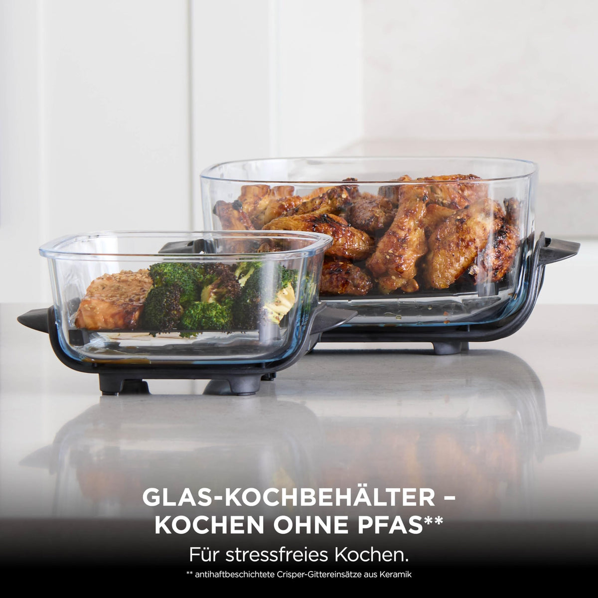 Ninja CRISPi tragbare Heißluftfritteuse, 3,8 l, 4-in-1, 1700 W, Stein