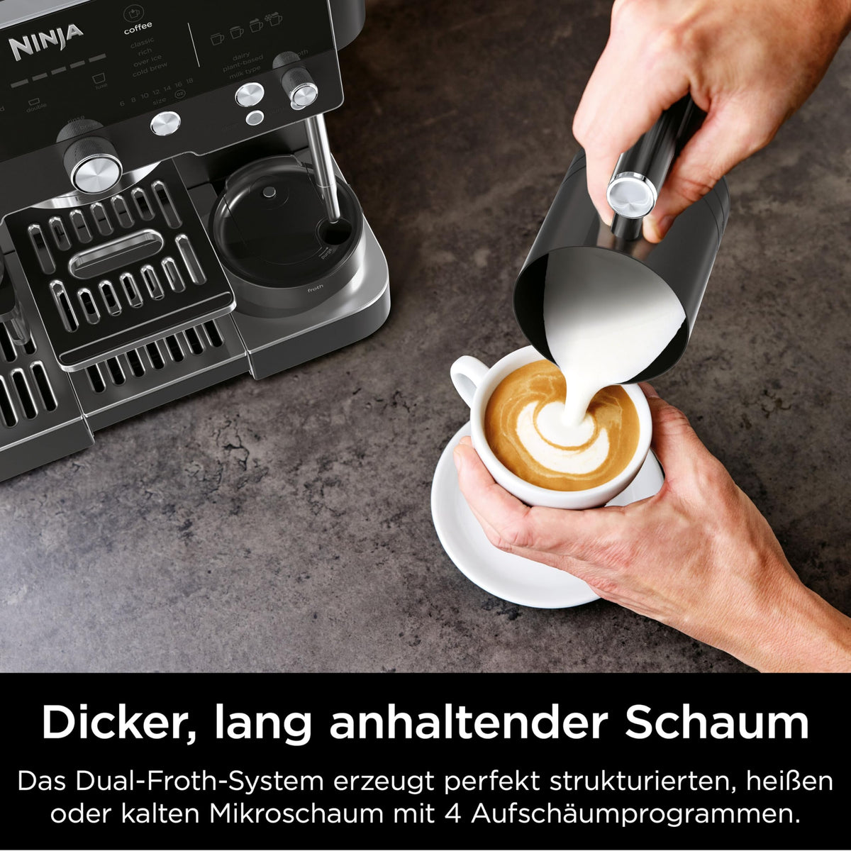 Ninja Luxe Premier 3-in-1 Kaffeemaschine, Espresso & Cold Brew, Grau-Metall
