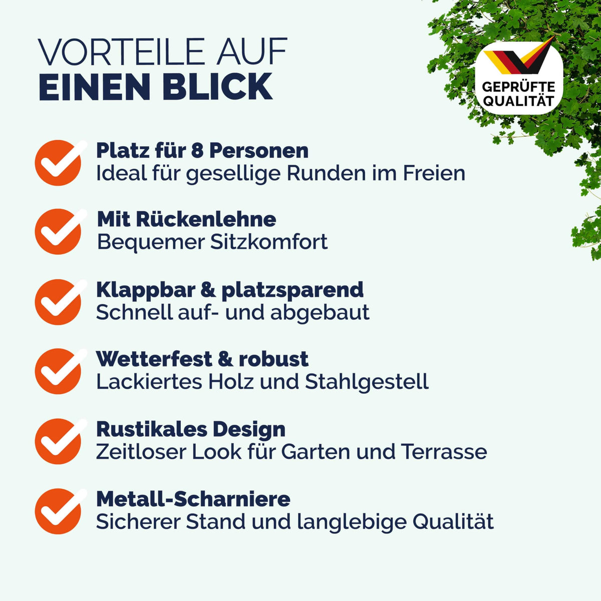 CASARIA® 2er Set Bierzeltgarnitur mit Lehne 170 cm Klappbar Stabil 2X Bierbank 1x Breiter Tisch Holz Biertischgarnitur Festzeltgarnitur Biergarten
