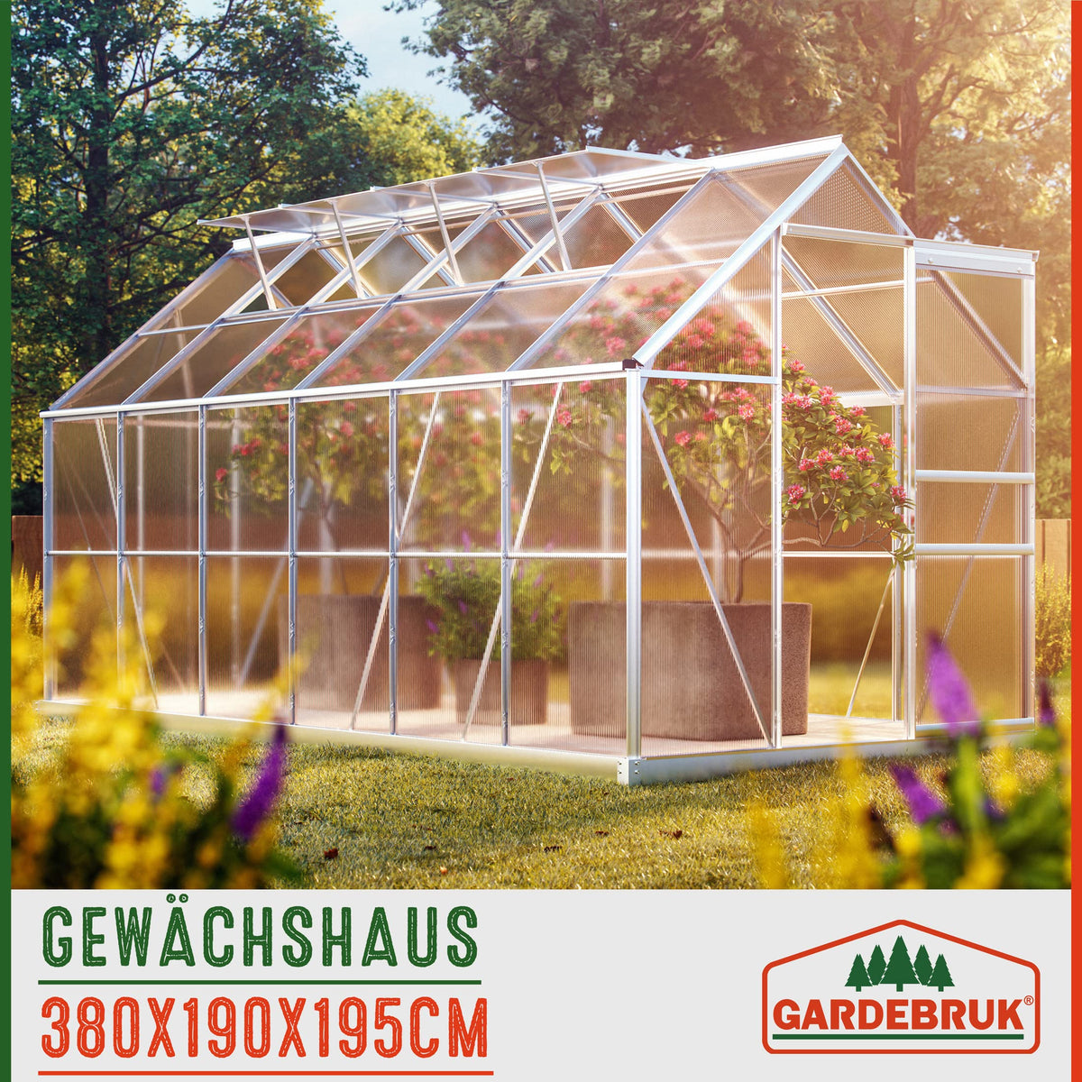 GARDEBRUK® 'Sunlight' Aluminium Greenhouse